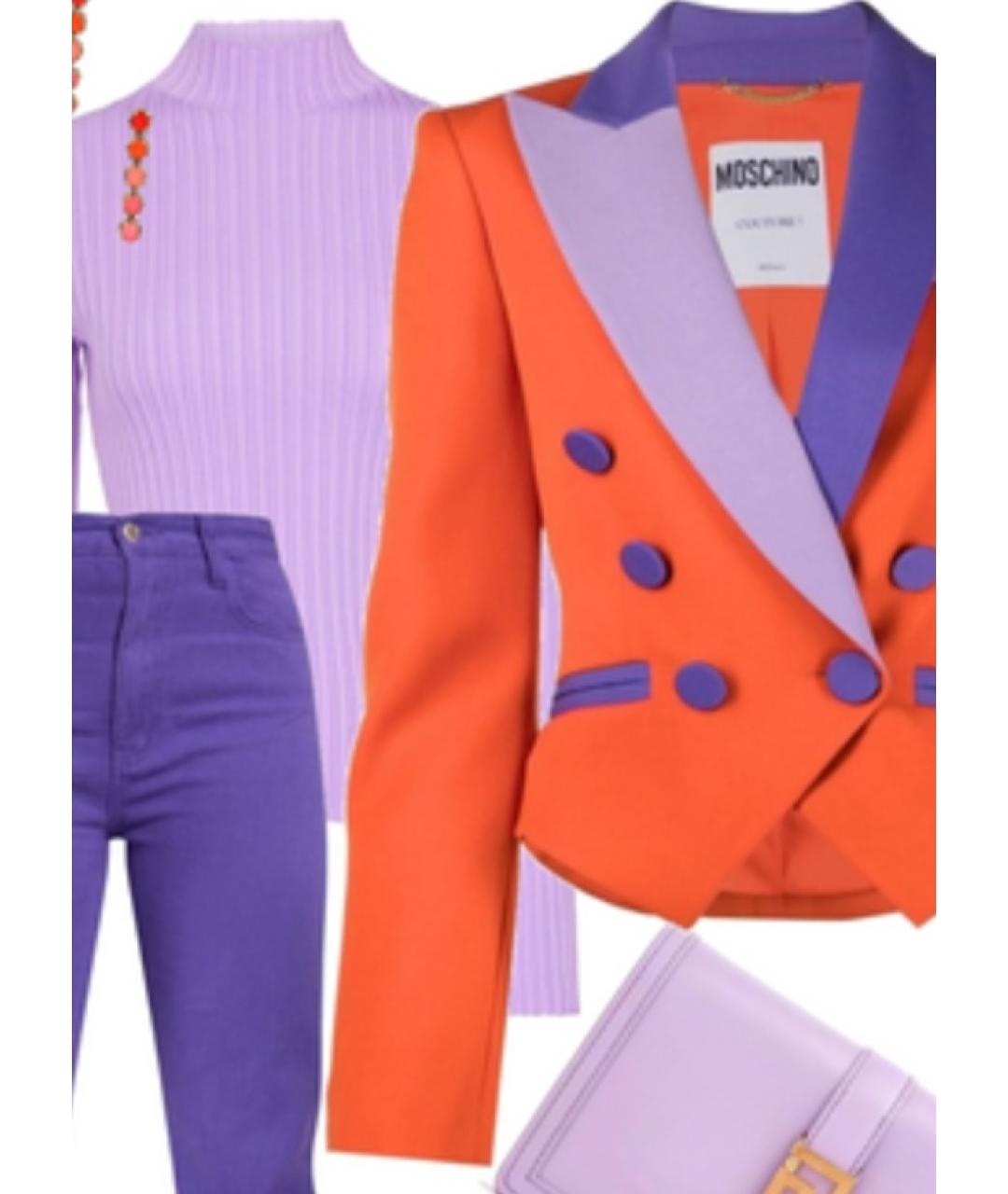 MOSCHINO Оранжевый шелковый жакет/пиджак, фото 8