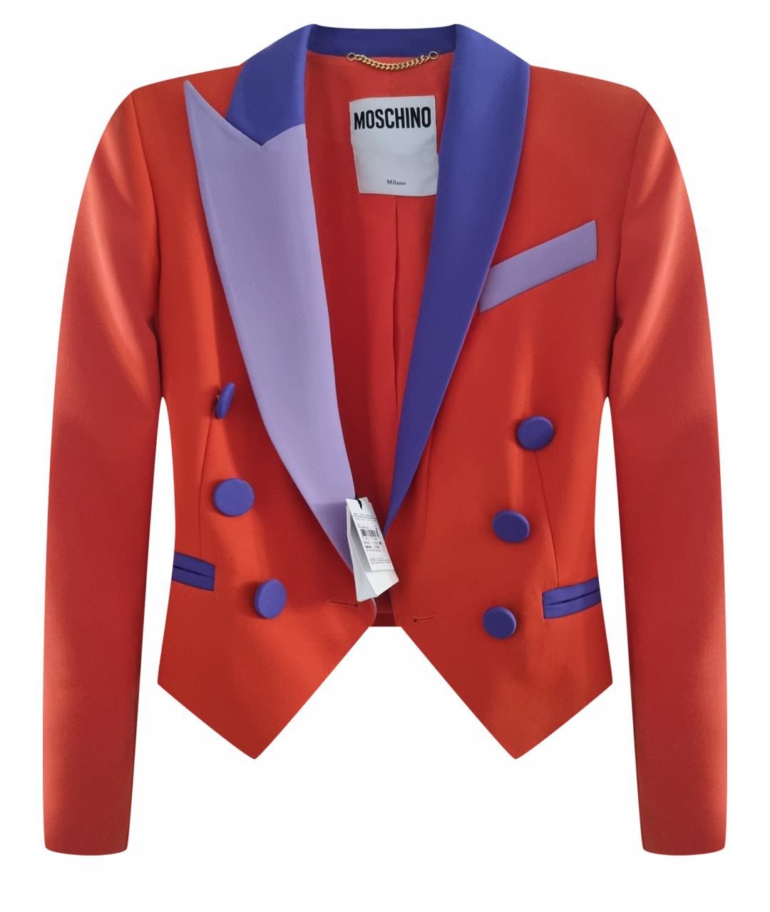 MOSCHINO Оранжевый шелковый жакет/пиджак, фото 1
