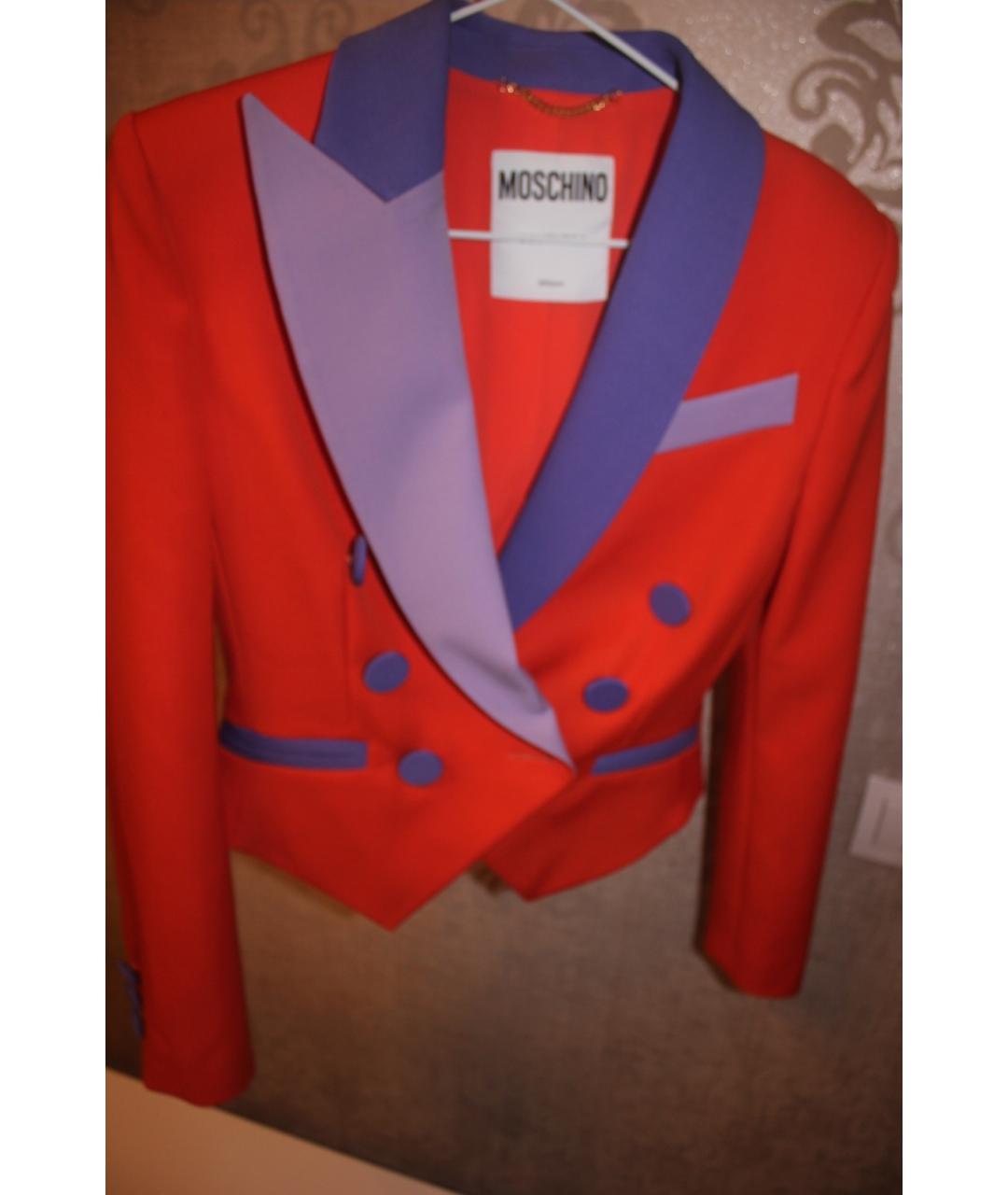 MOSCHINO Оранжевый шелковый жакет/пиджак, фото 6