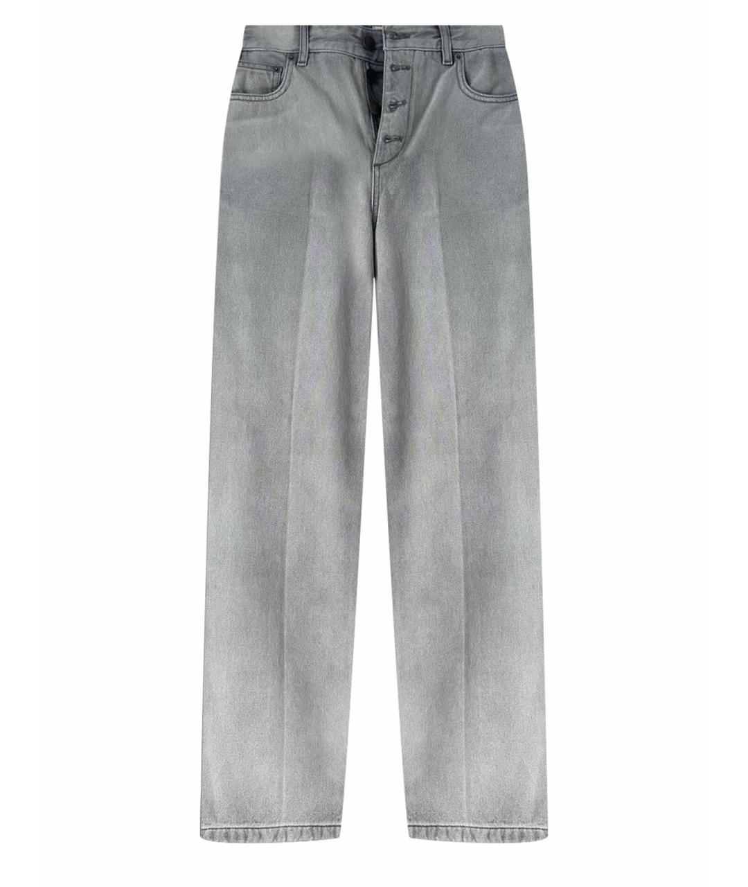 CHRISTIAN DIOR PRE-OWNED Серые хлопковые прямые джинсы, фото 1
