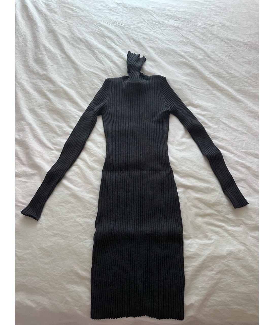 WOLFORD Серое шерстяное повседневное платье, фото 9