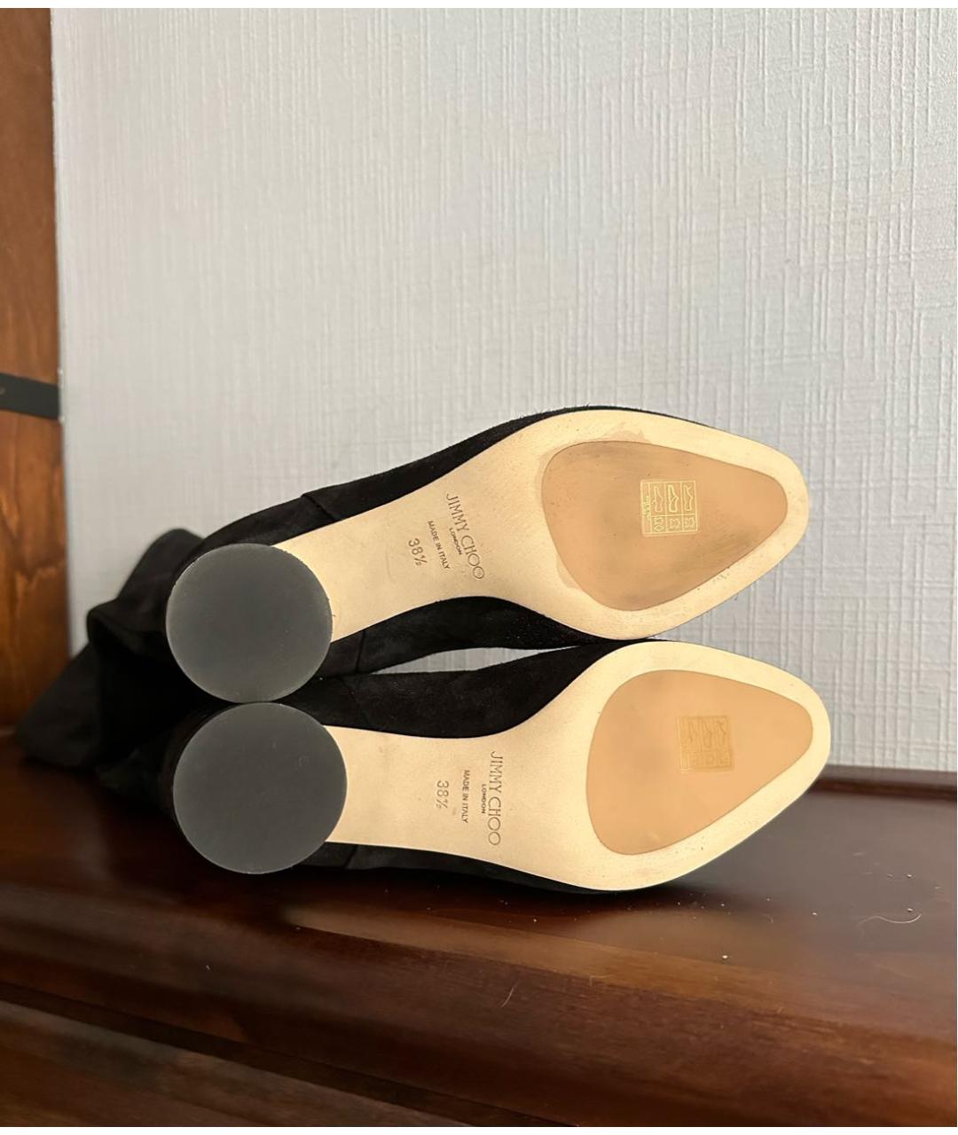 JIMMY CHOO Черные замшевые сапоги, фото 5