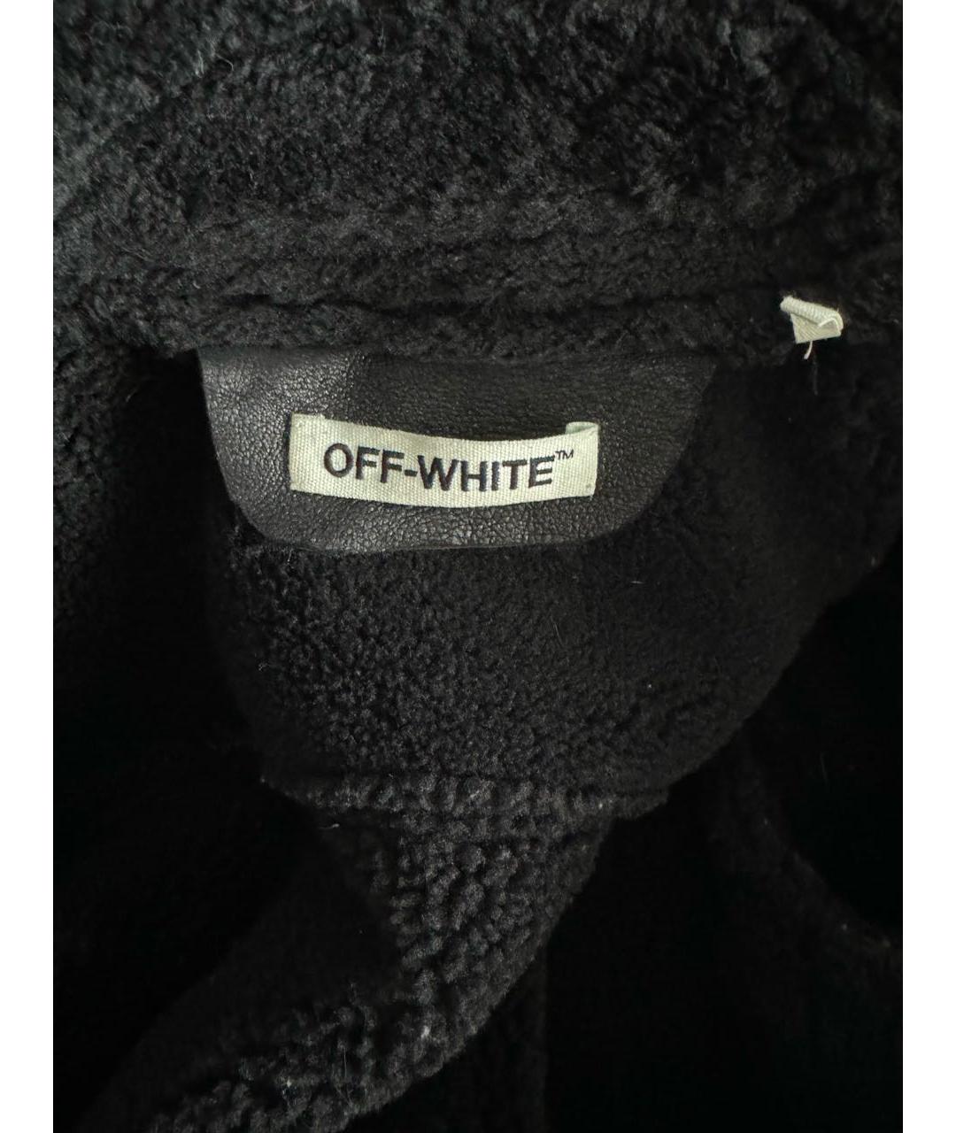 OFF-WHITE Черная кожаная дубленка, фото 7