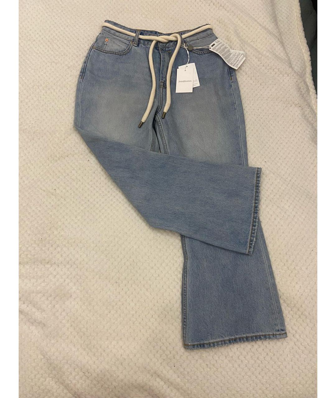 ZIMMERMANN Голубые хлопковые прямые джинсы, фото 2