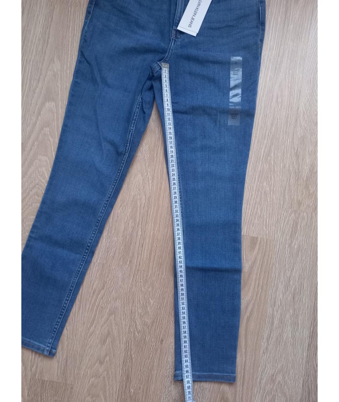 CALVIN KLEIN Синие хлопковые джинсы слим, фото 8