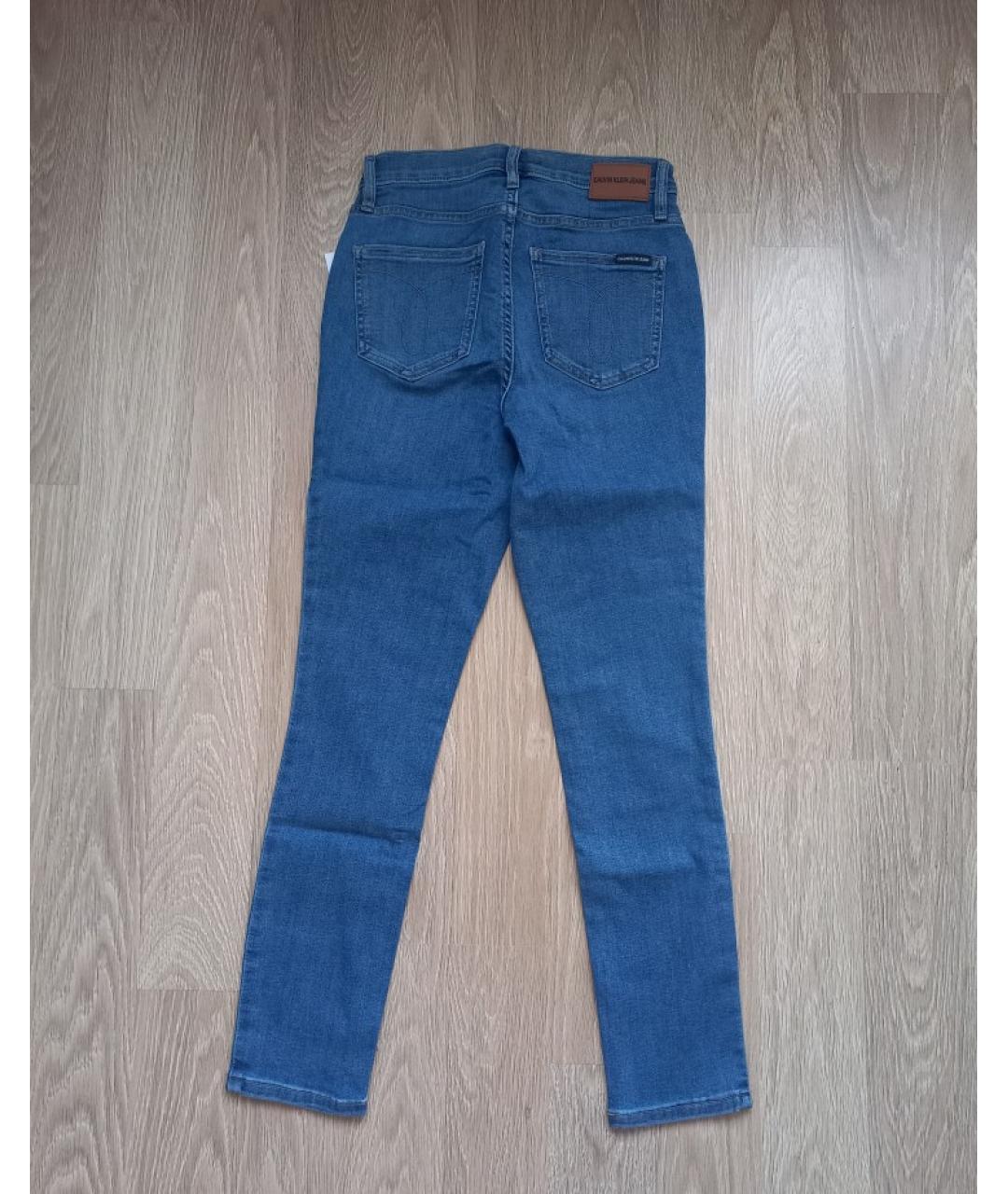 CALVIN KLEIN Синие хлопковые джинсы слим, фото 2