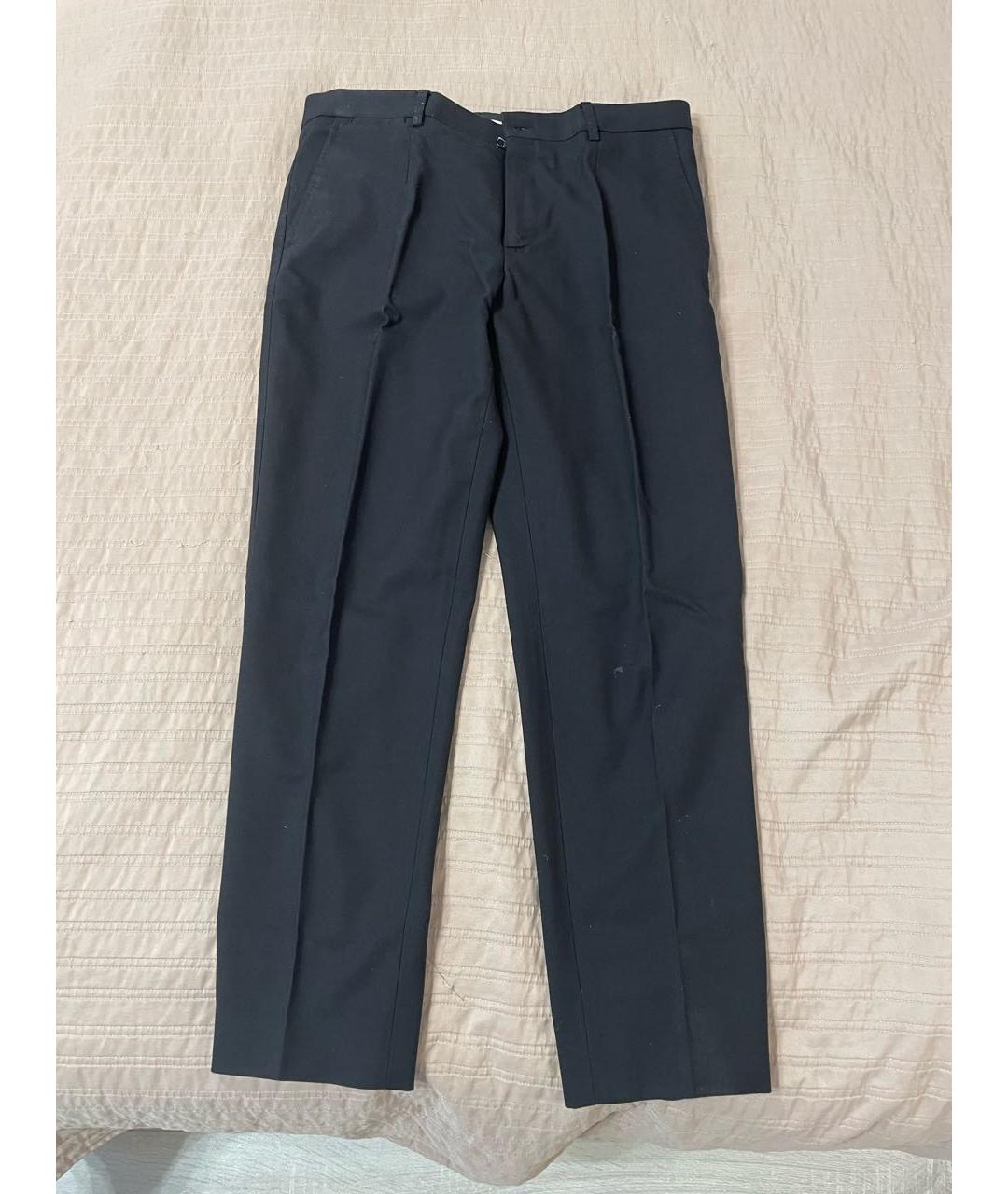 DOLCE&GABBANA Черные хлопко-эластановые классические брюки, фото 5