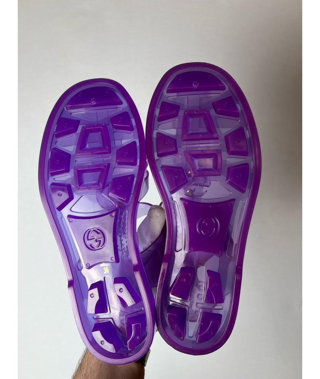 GUCCI Фиолетовые резиновые сандалии, фото 6