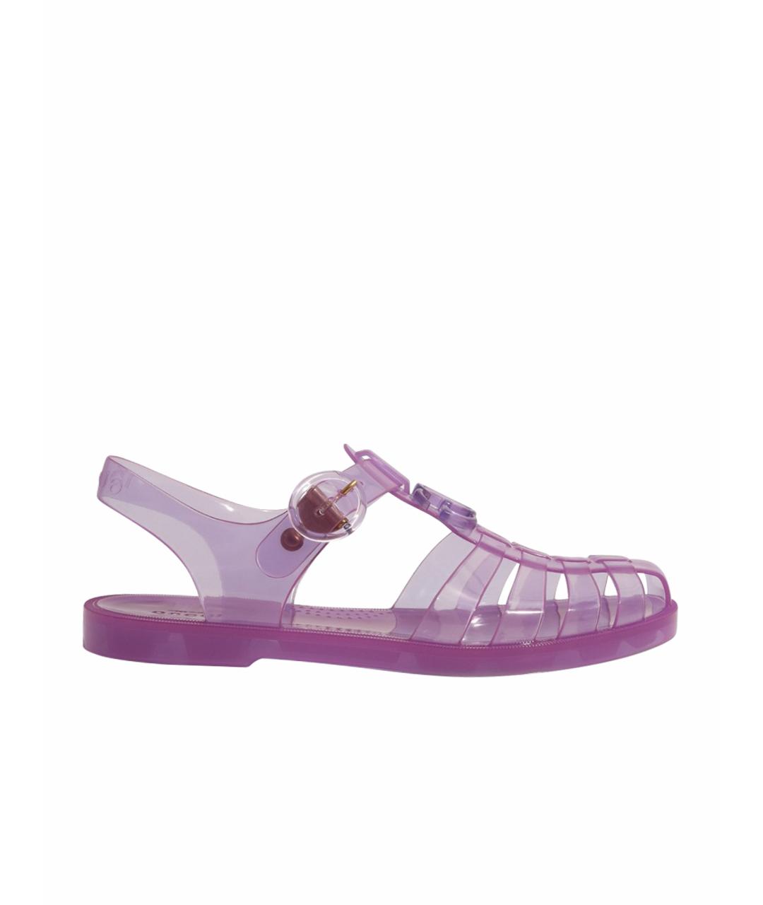 GUCCI Фиолетовые резиновые сандалии, фото 1