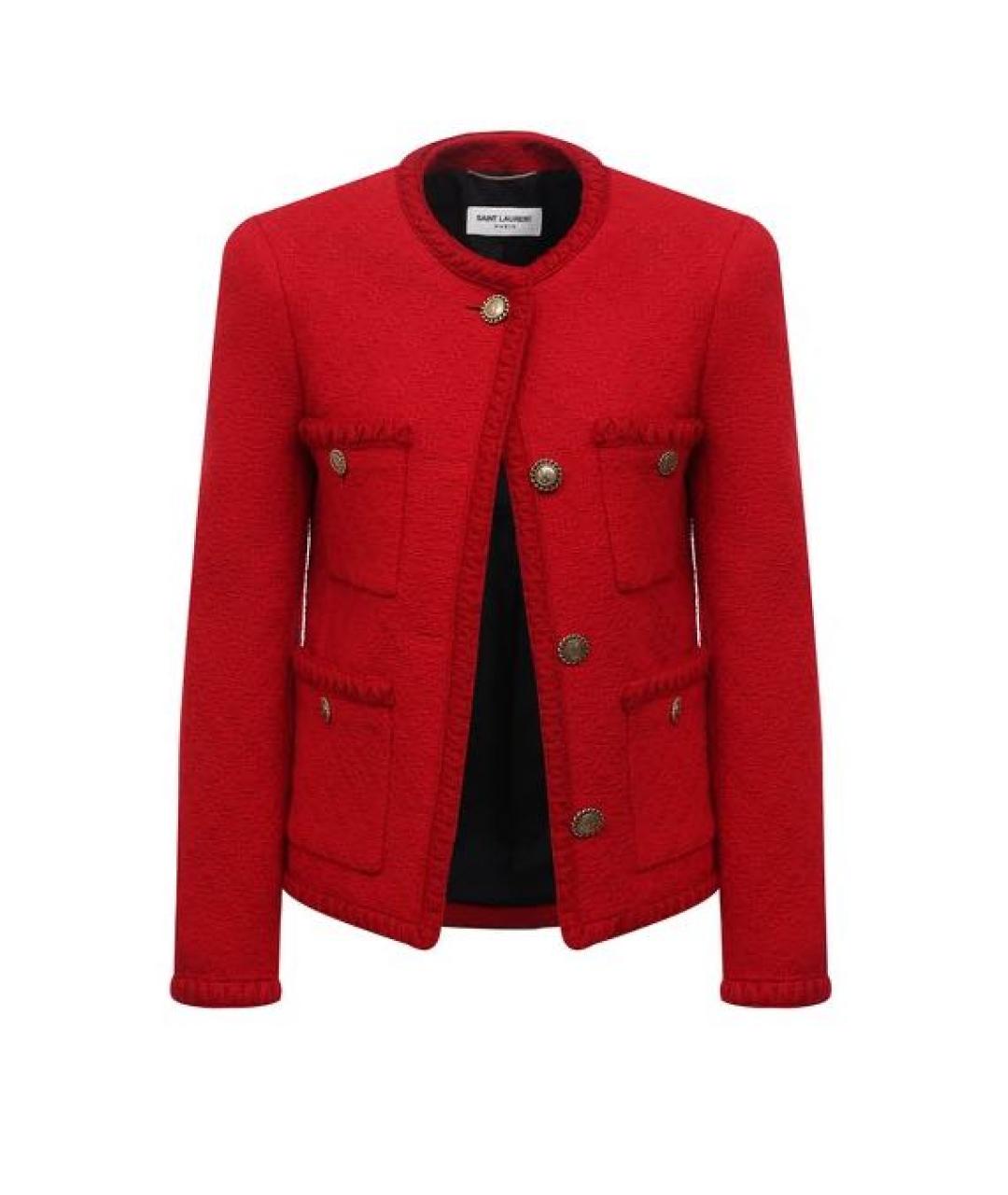 SAINT LAURENT Красный шерстяной жакет/пиджак, фото 1