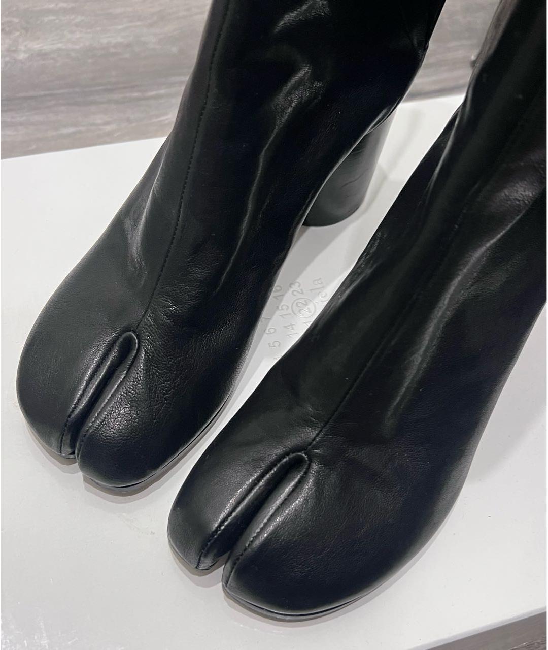MAISON MARGIELA Черные кожаные ботинки, фото 5