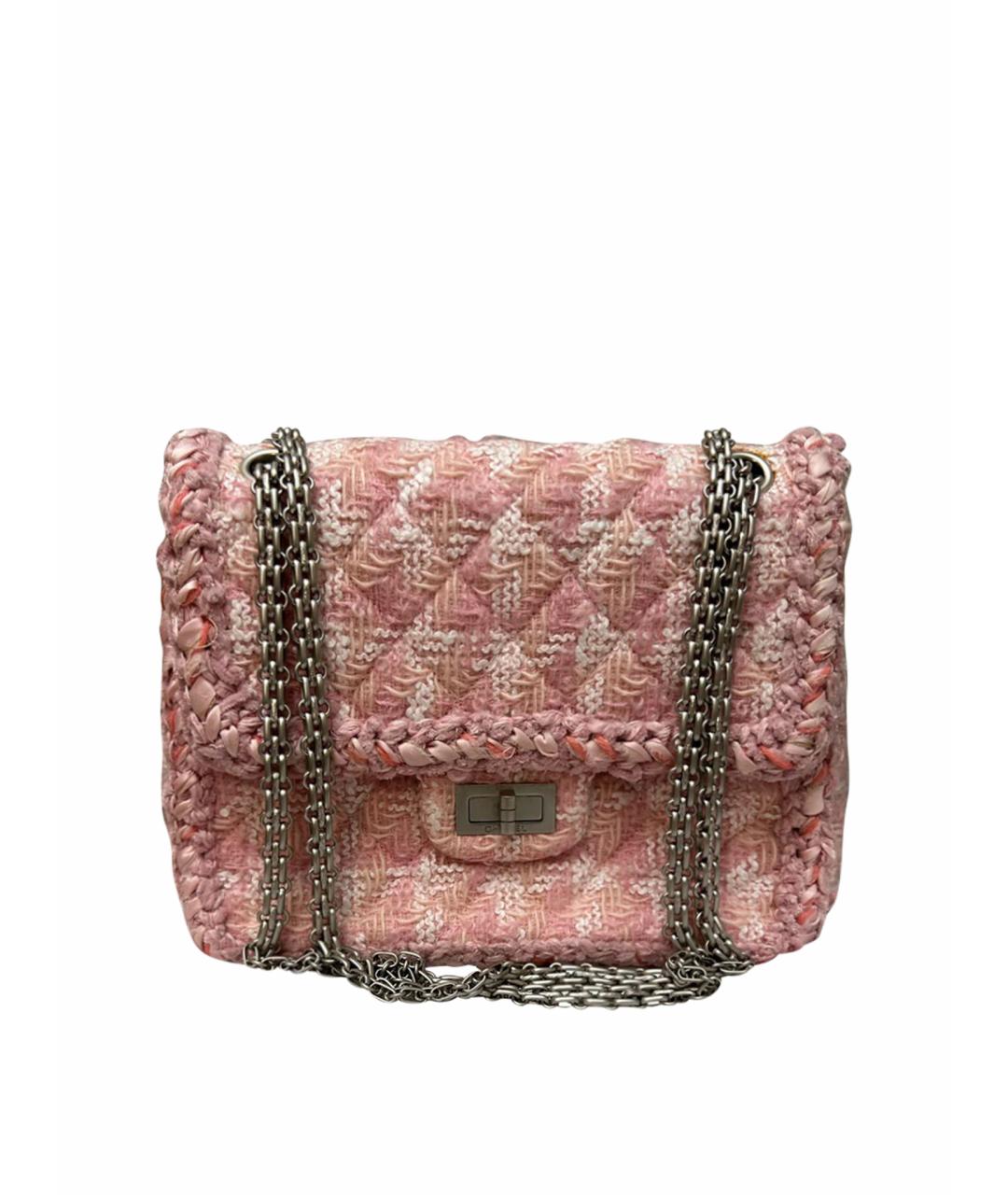 CHANEL PRE-OWNED Розовая твидовая сумка через плечо, фото 1