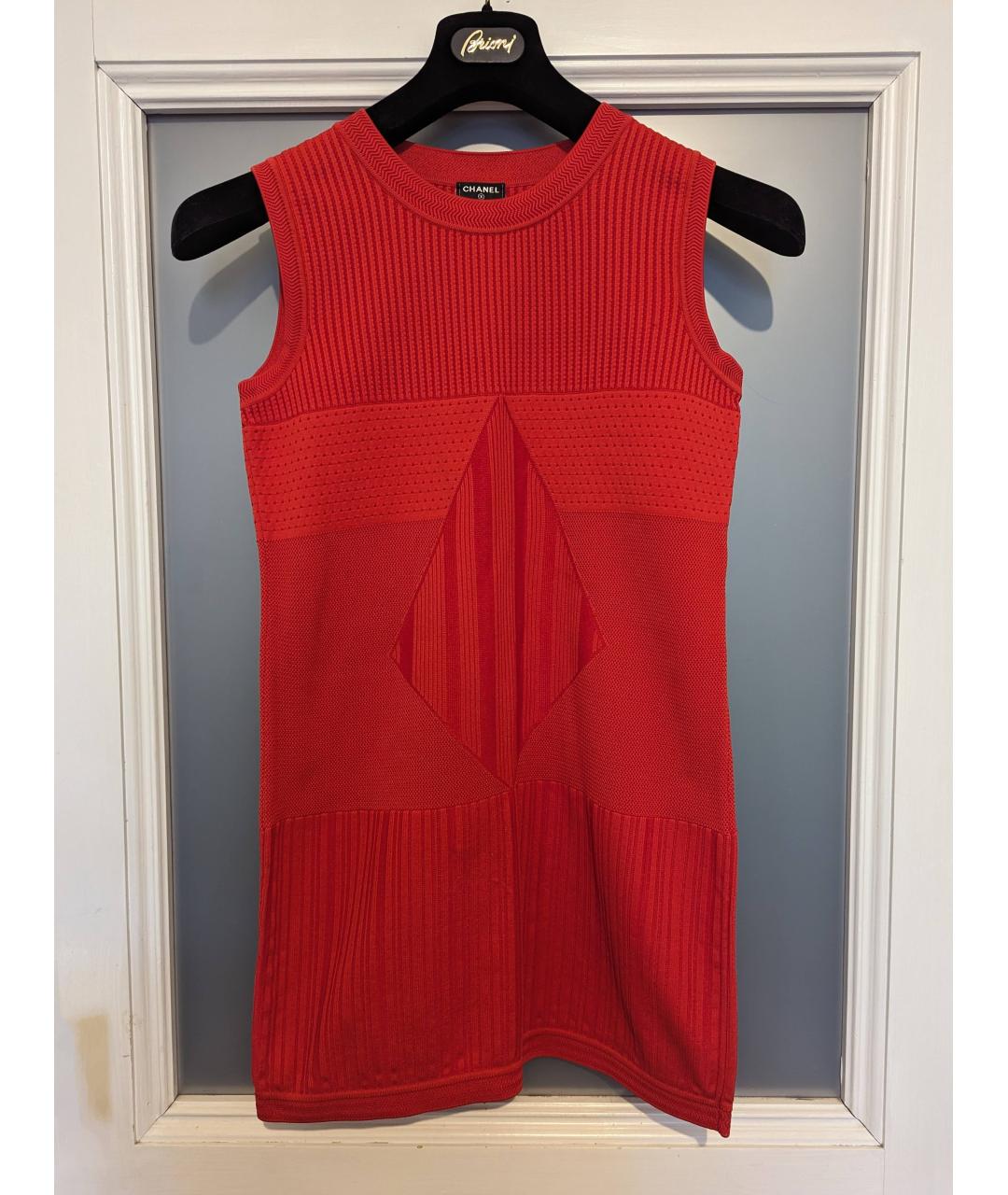 CHANEL PRE-OWNED Красное повседневное платье, фото 9
