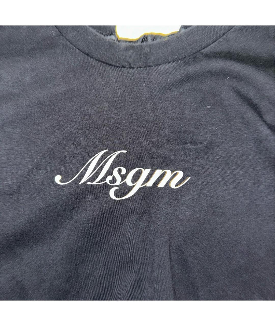MSGM Черная хлопковая футболка, фото 4