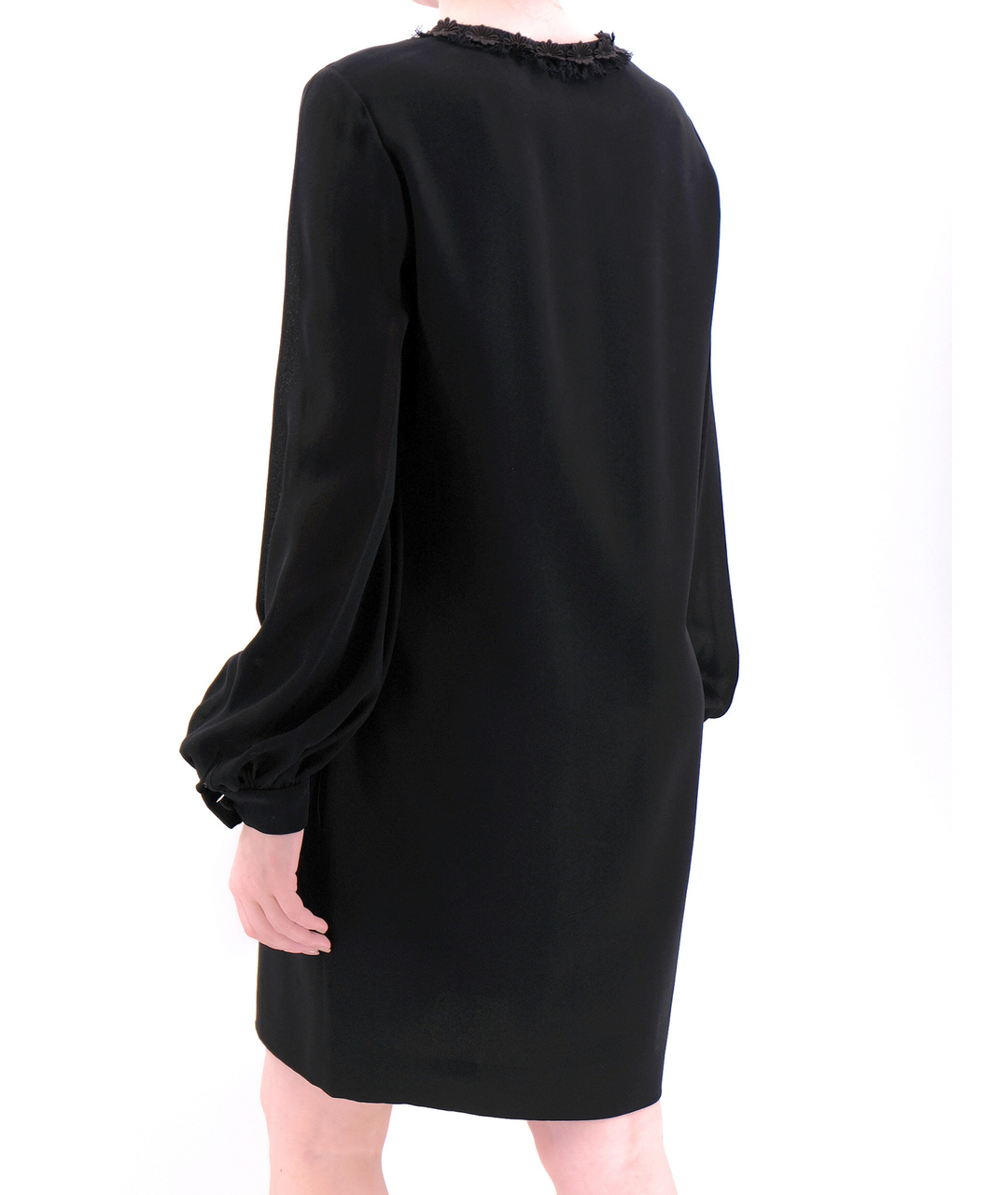 SAINT LAURENT Черное ацетатное повседневное платье, фото 3