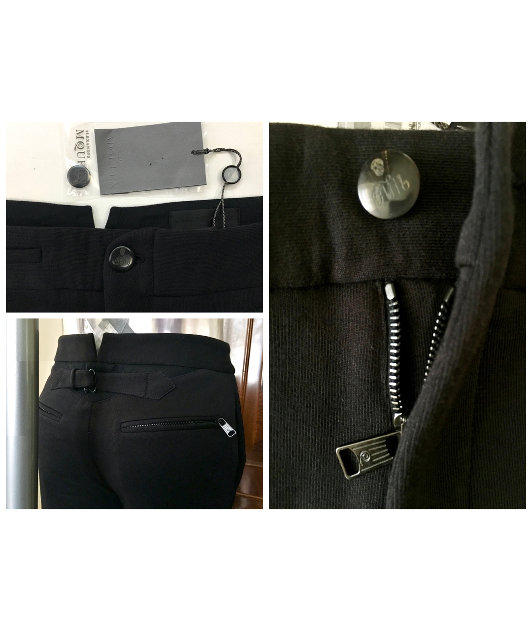 ALEXANDER MCQUEEN Черные хлопковые повседневные брюки, фото 6