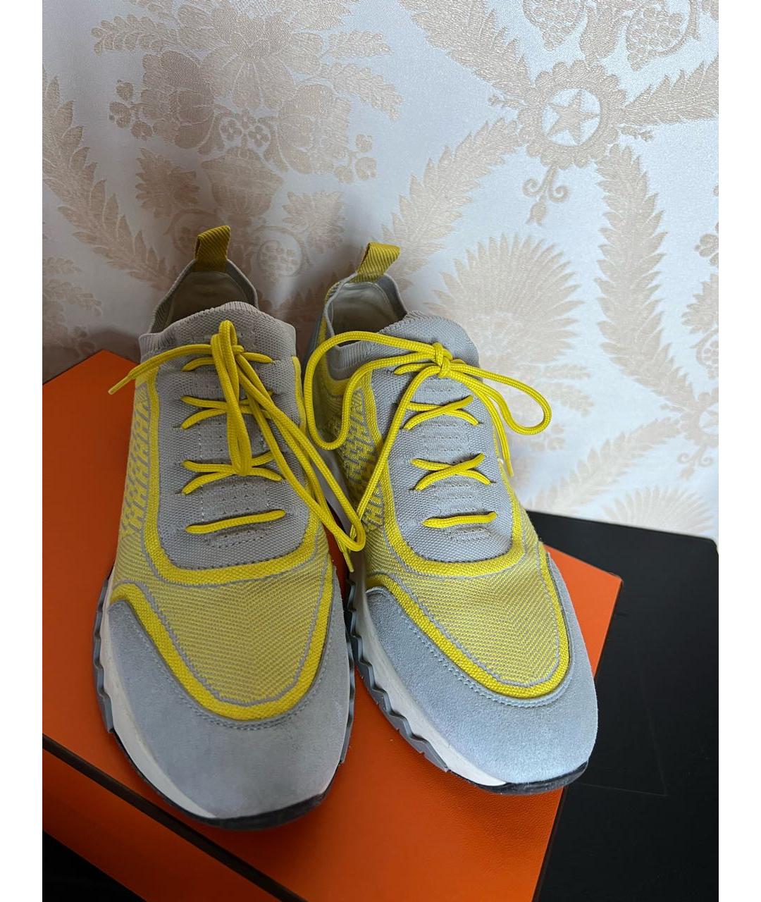 HERMES PRE-OWNED Серые замшевые низкие кроссовки / кеды, фото 2