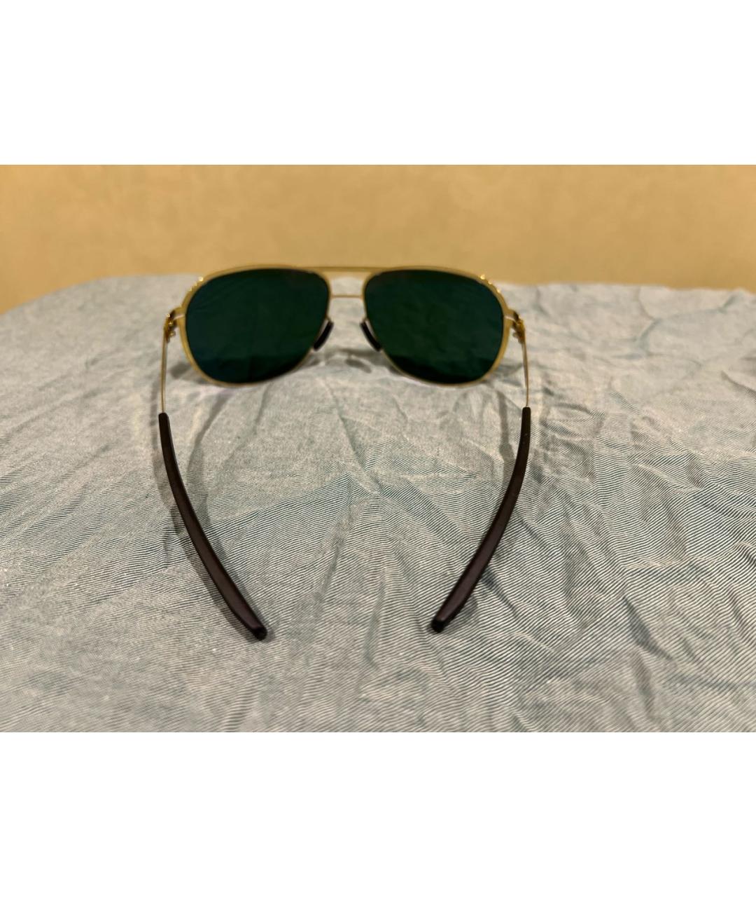 ICBERLIN Золотые металлические солнцезащитные очки, фото 4