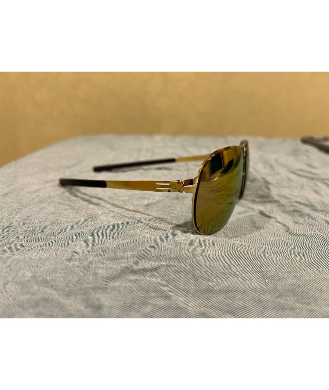 ICBERLIN Золотые металлические солнцезащитные очки, фото 2