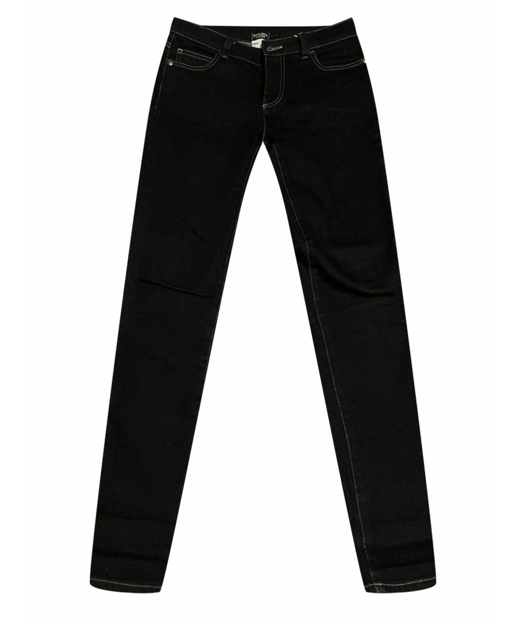 CHANEL PRE-OWNED Черные хлопковые прямые джинсы, фото 1