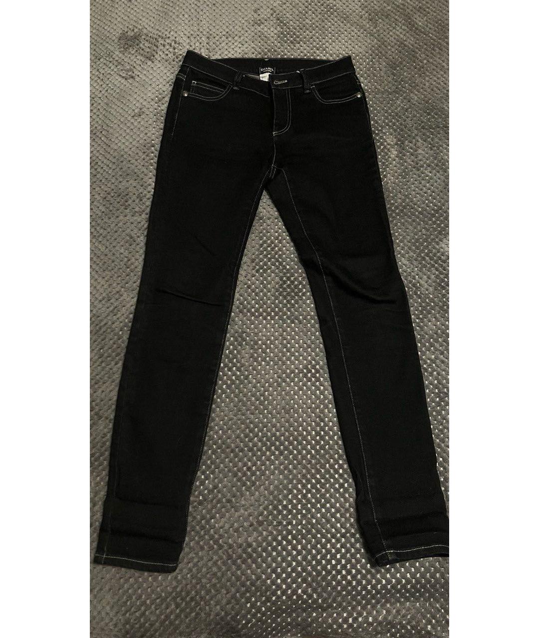 CHANEL PRE-OWNED Черные хлопковые прямые джинсы, фото 8