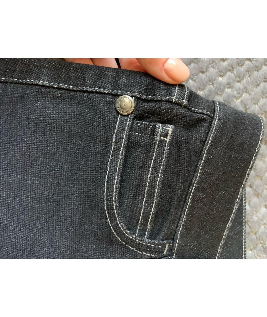 CHANEL PRE-OWNED Черные хлопковые прямые джинсы, фото 4