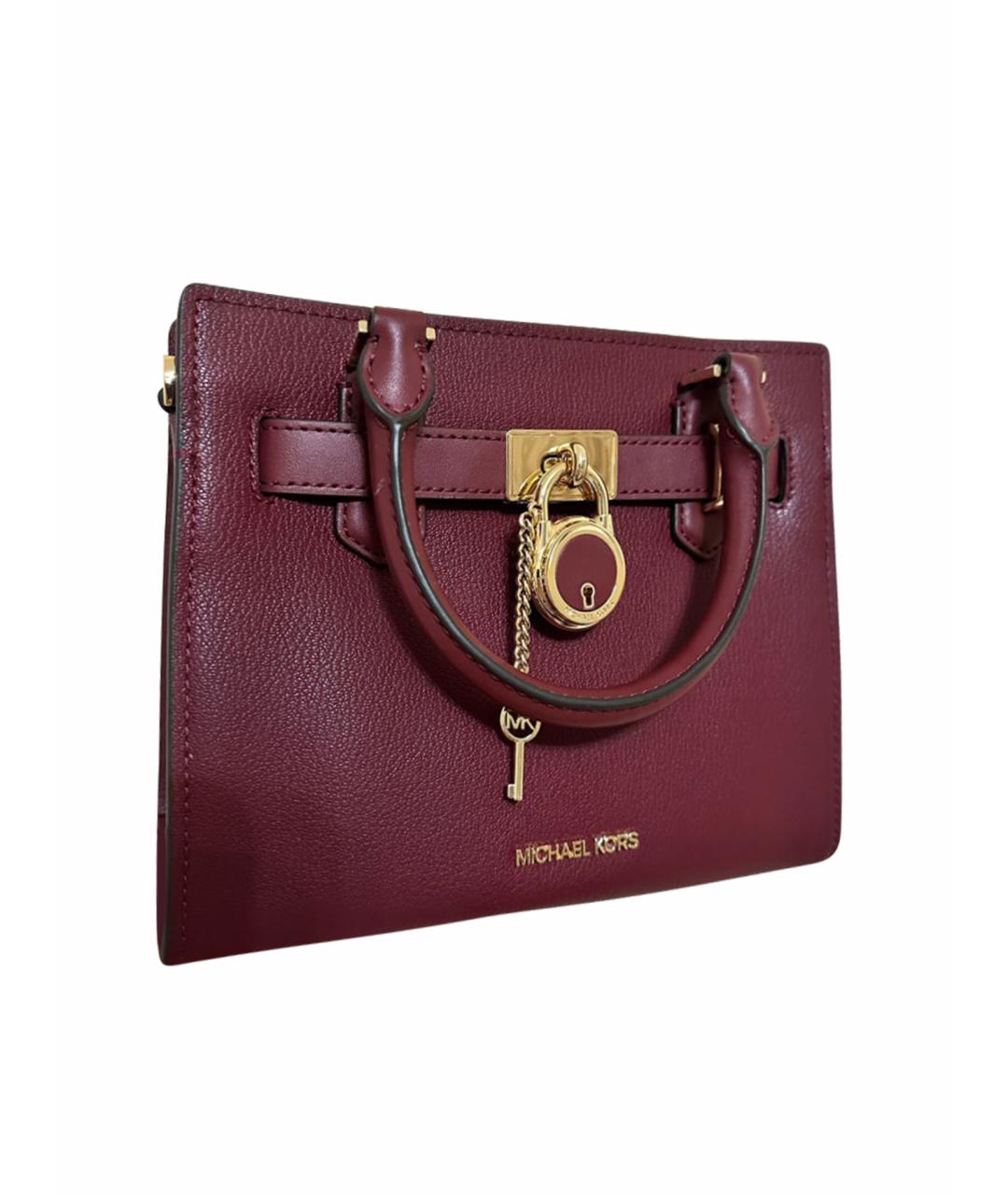 MICHAEL KORS Бордовая кожаная сумка с короткими ручками для женщин ...