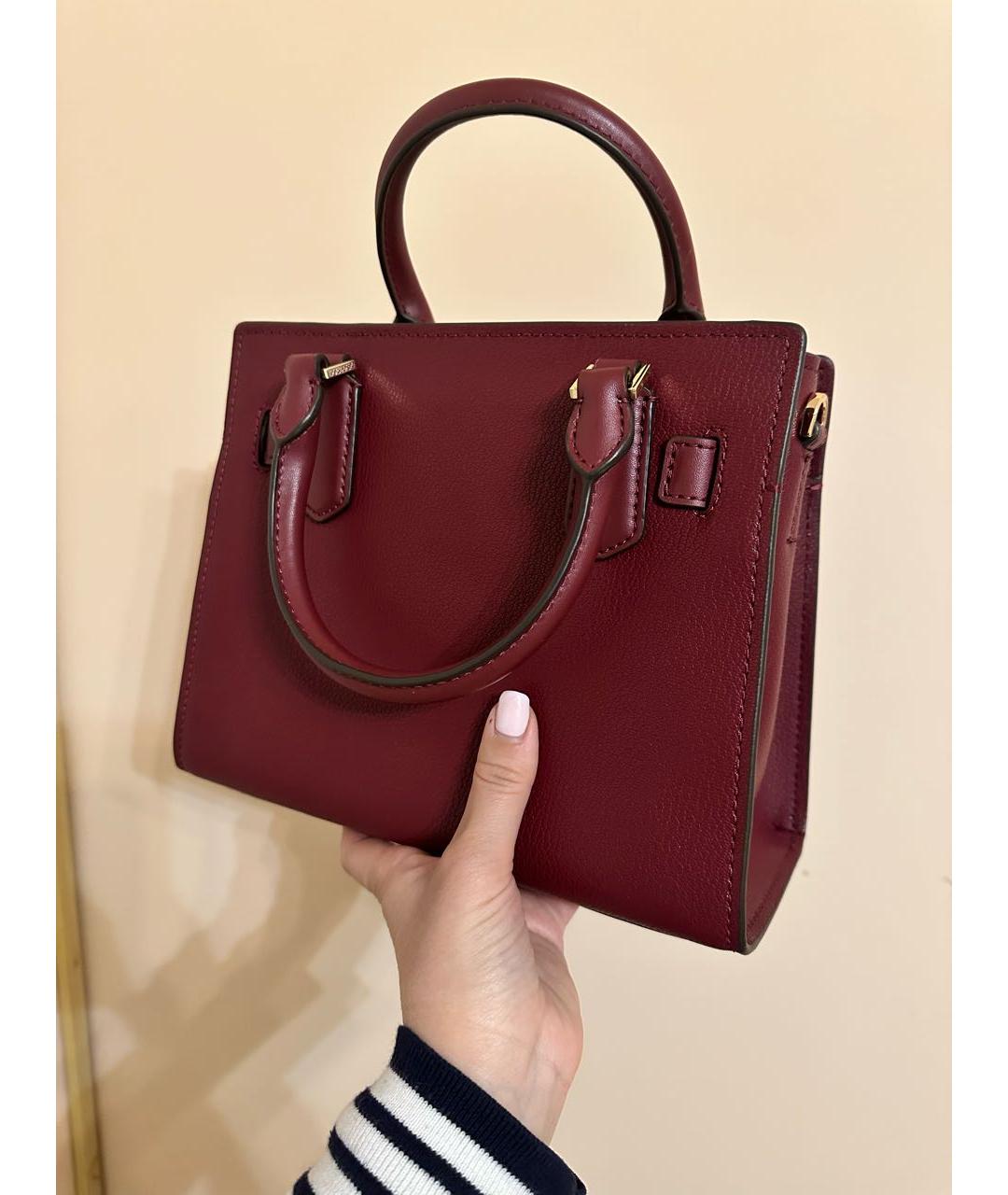 MICHAEL KORS Бордовая кожаная сумка с короткими ручками для женщин ...