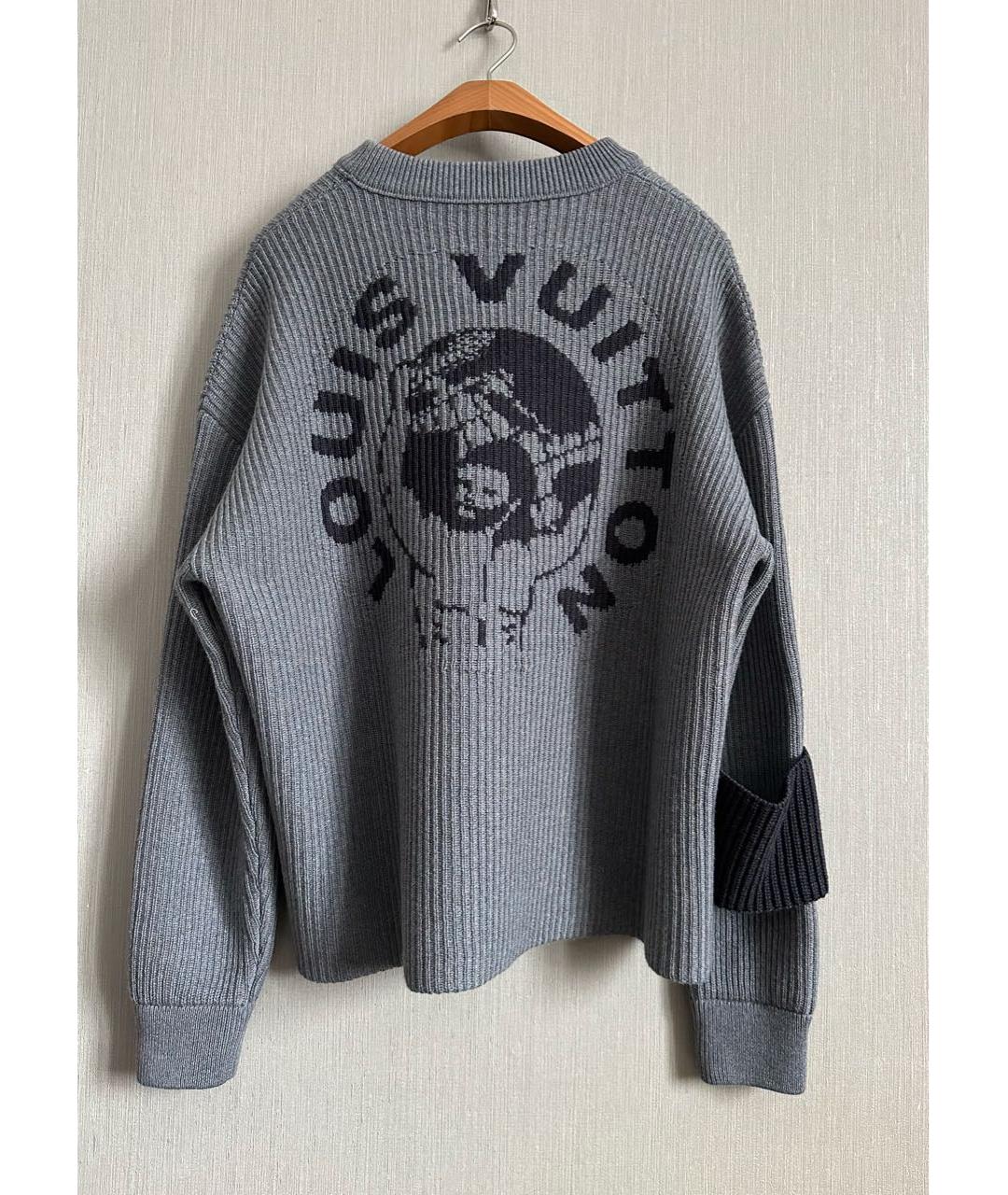 LOUIS VUITTON PRE-OWNED Серый шерстяной джемпер / свитер, фото 2