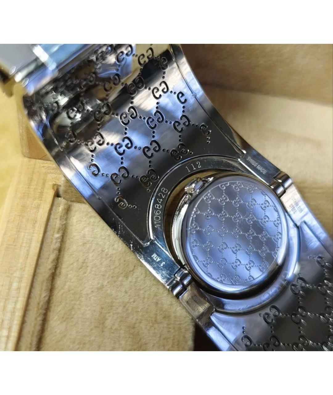 GUCCI Серебряные стеклянные часы, фото 4
