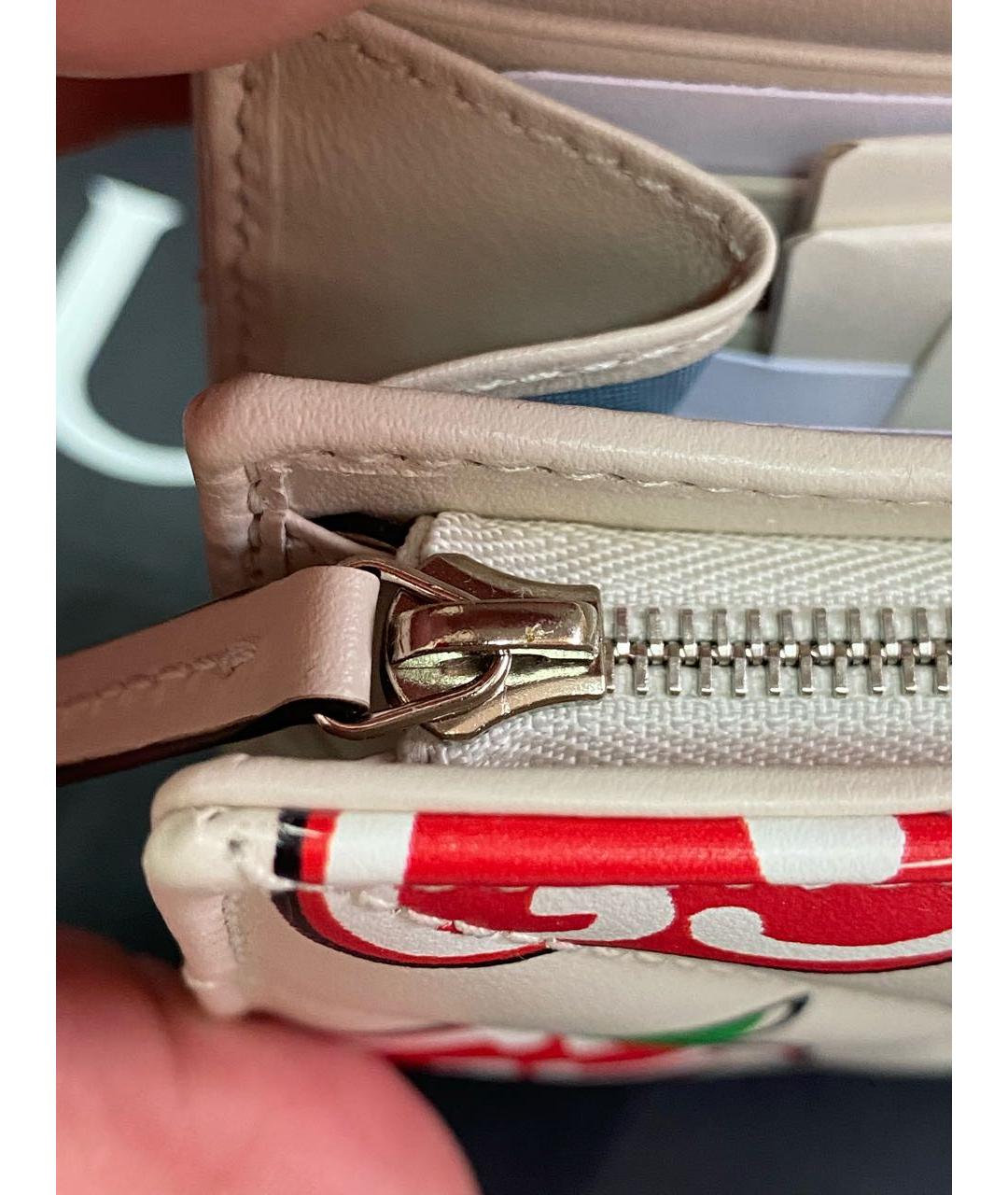 GUCCI Белый кожаный кошелек, фото 6