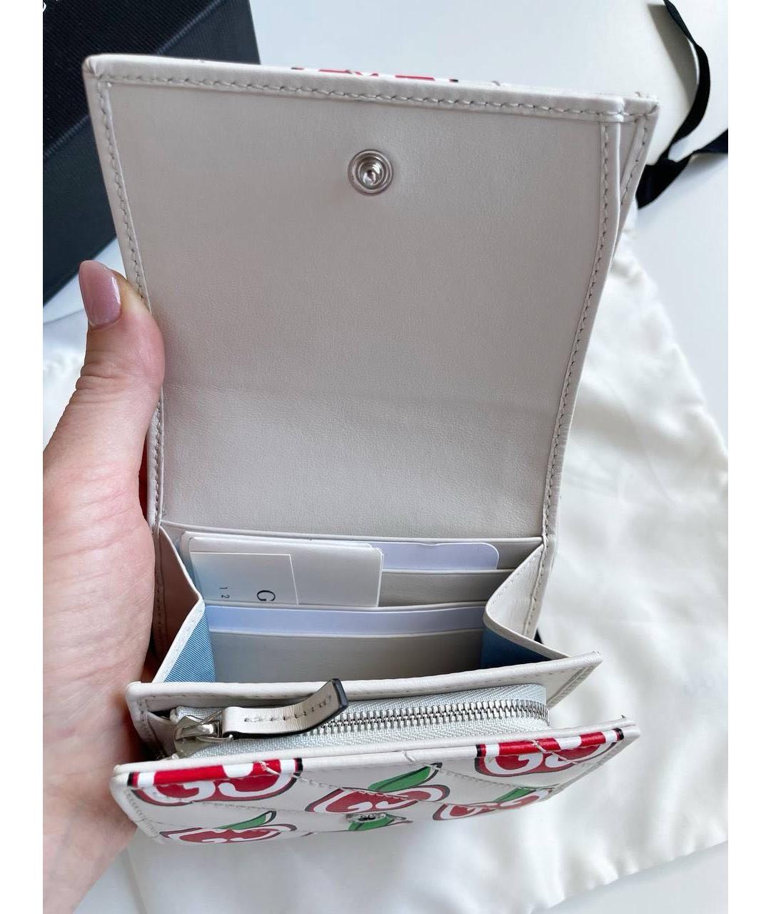 GUCCI Белый кожаный кошелек, фото 4