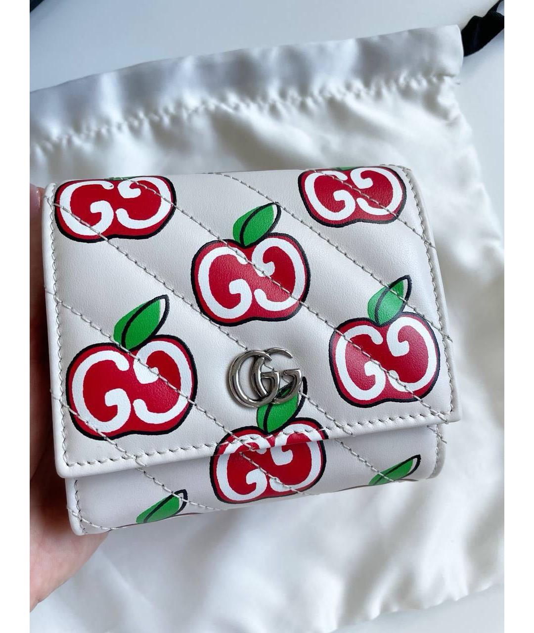 GUCCI Белый кожаный кошелек, фото 9
