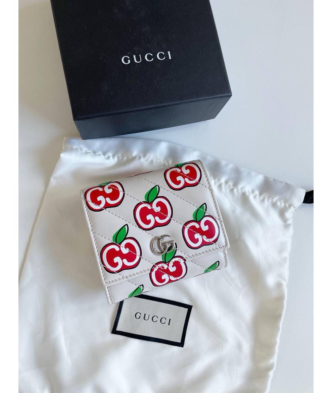 GUCCI Белый кожаный кошелек, фото 2