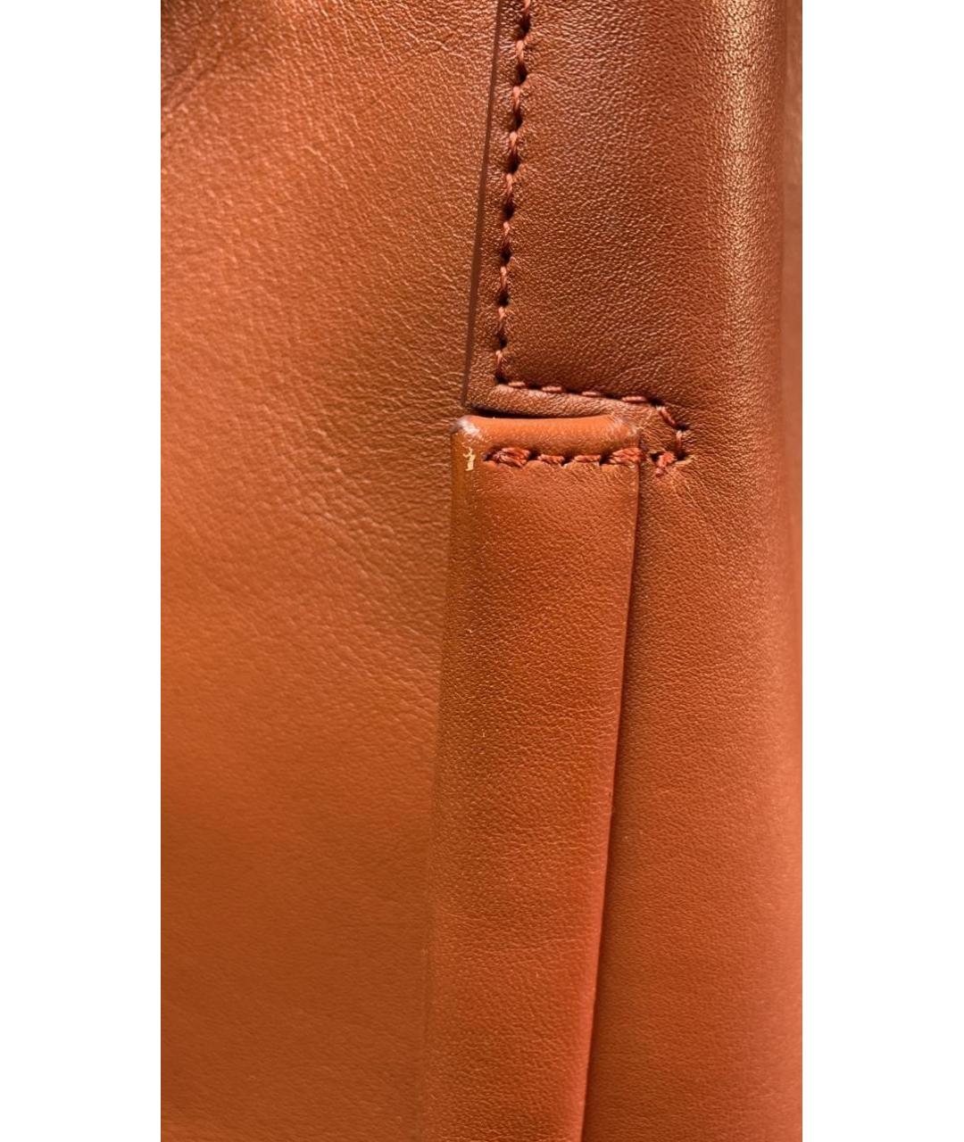 DANSE LENTE Оранжевая кожаная сумка с короткими ручками, фото 5