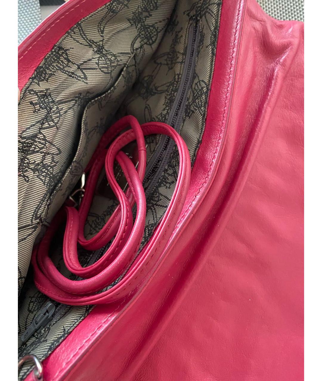 VIVIENNE WESTWOOD Розовая кожаная сумка через плечо, фото 8