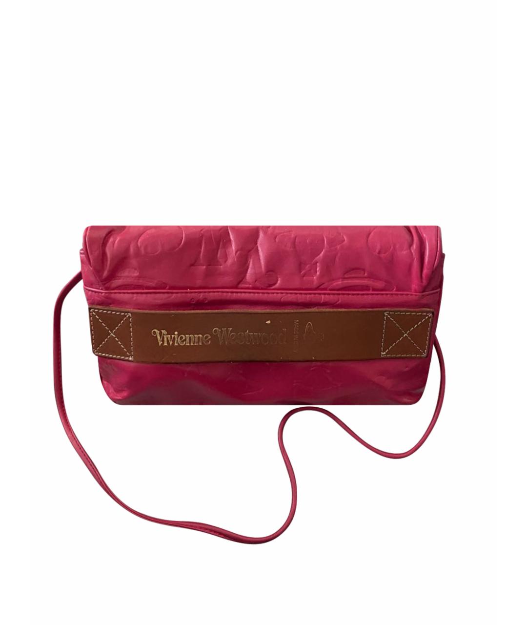 VIVIENNE WESTWOOD Розовая кожаная сумка через плечо, фото 1