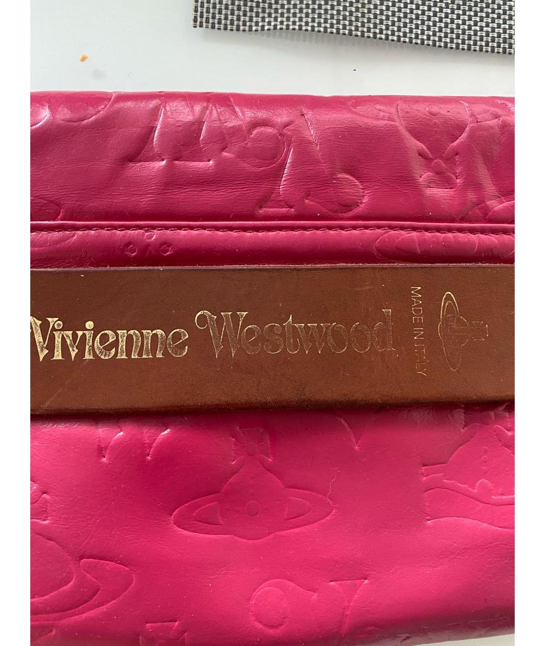 VIVIENNE WESTWOOD Розовая кожаная сумка через плечо, фото 6