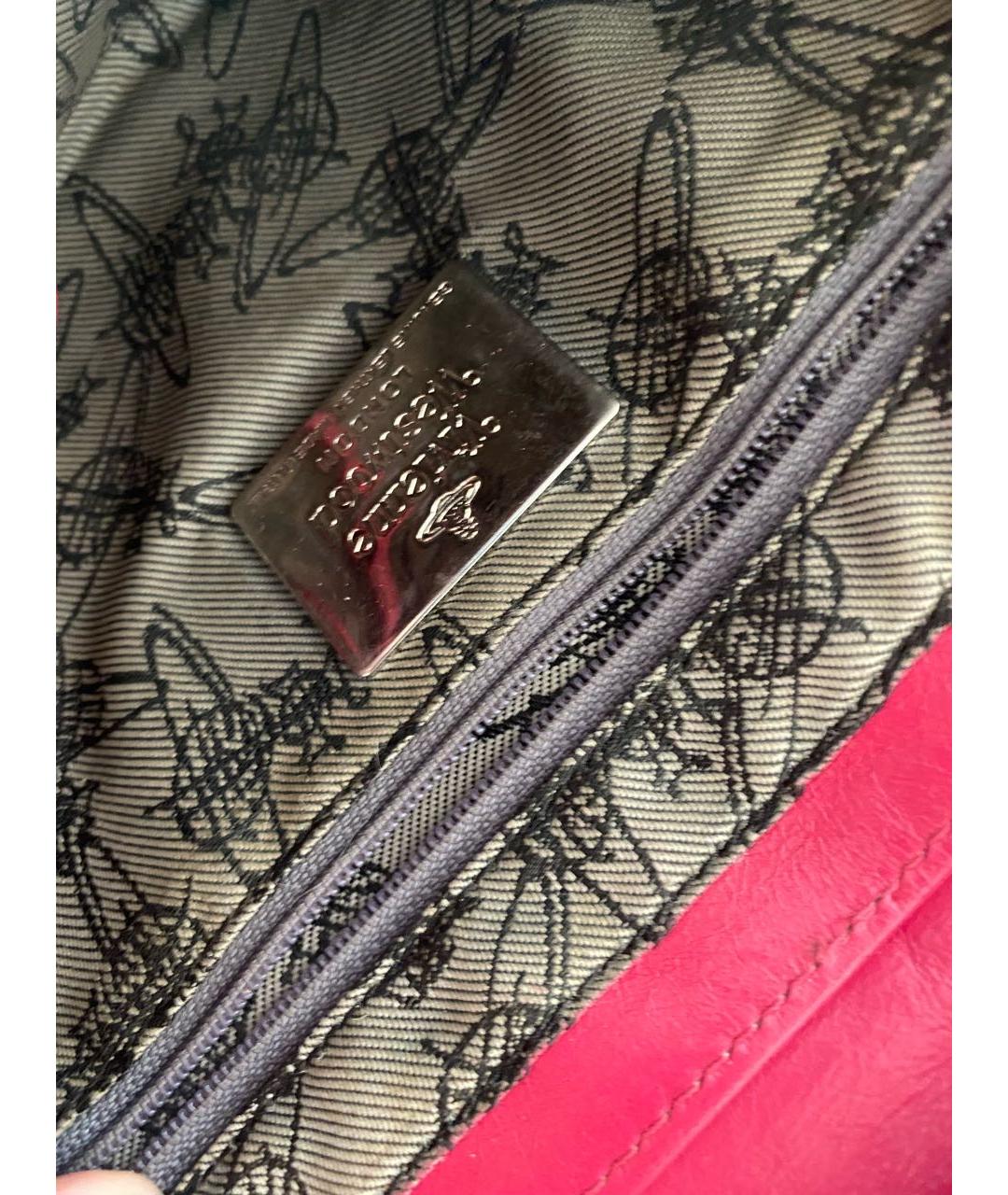VIVIENNE WESTWOOD Розовая кожаная сумка через плечо, фото 5