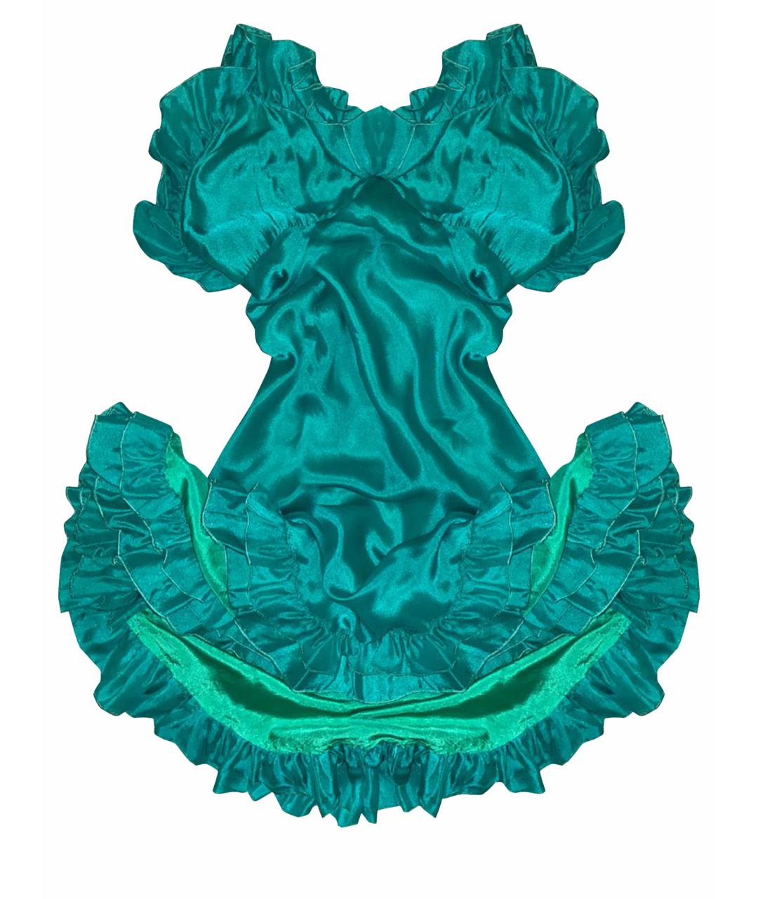 DSQUARED2 Зеленые шелковое коктейльное платье, фото 1