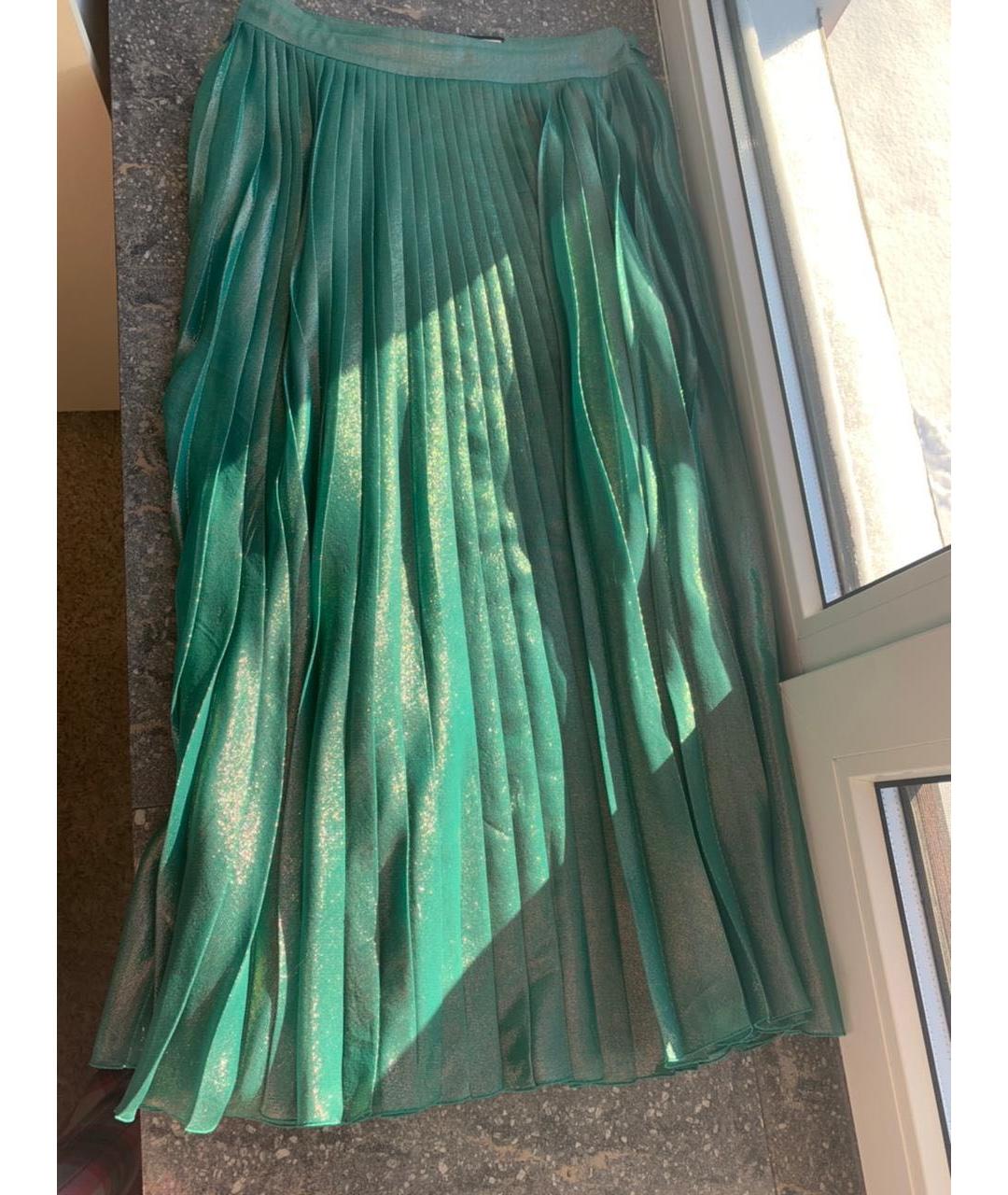 GUCCI Зеленая шелковая юбка миди, фото 3