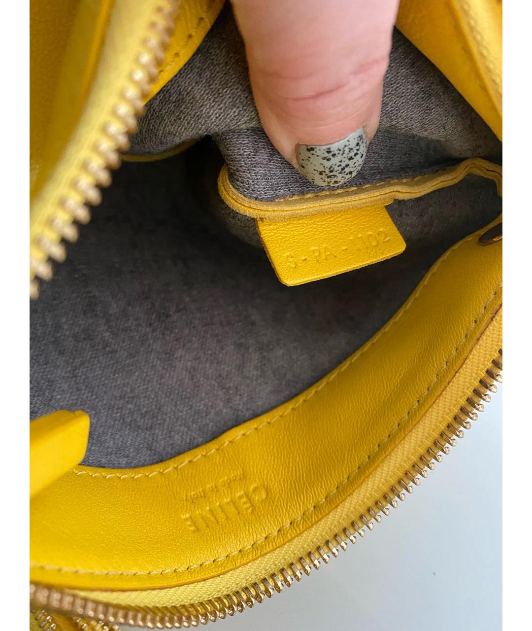 CELINE PRE-OWNED Желтая кожаная сумка через плечо, фото 5
