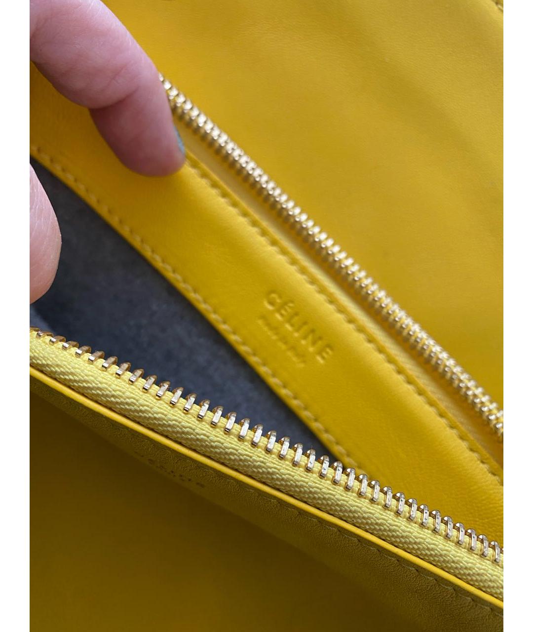 CELINE PRE-OWNED Желтая кожаная сумка через плечо, фото 4