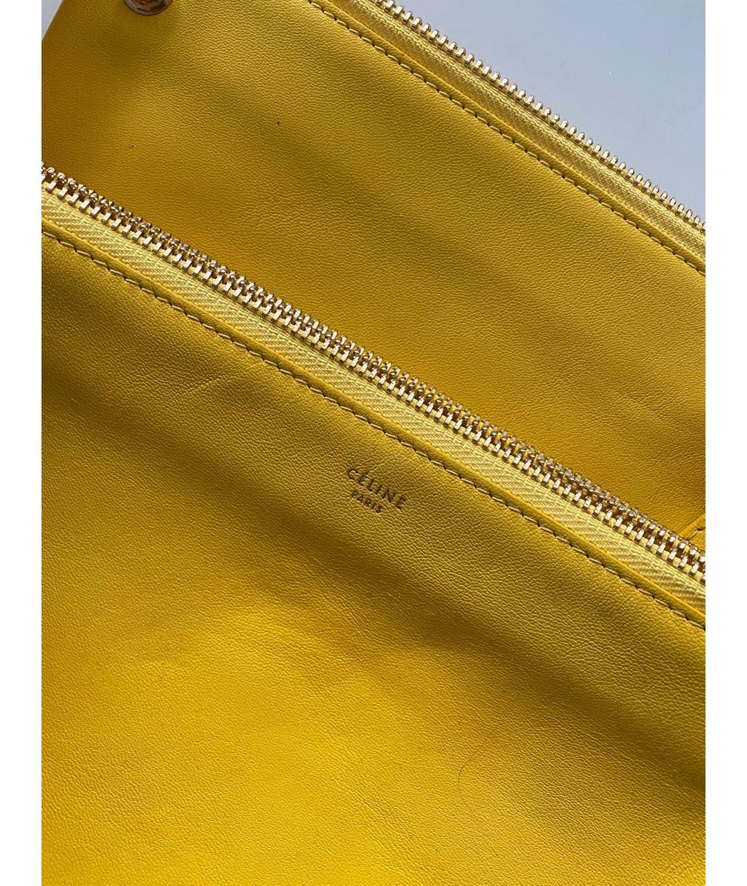 CELINE PRE-OWNED Желтая кожаная сумка через плечо, фото 3