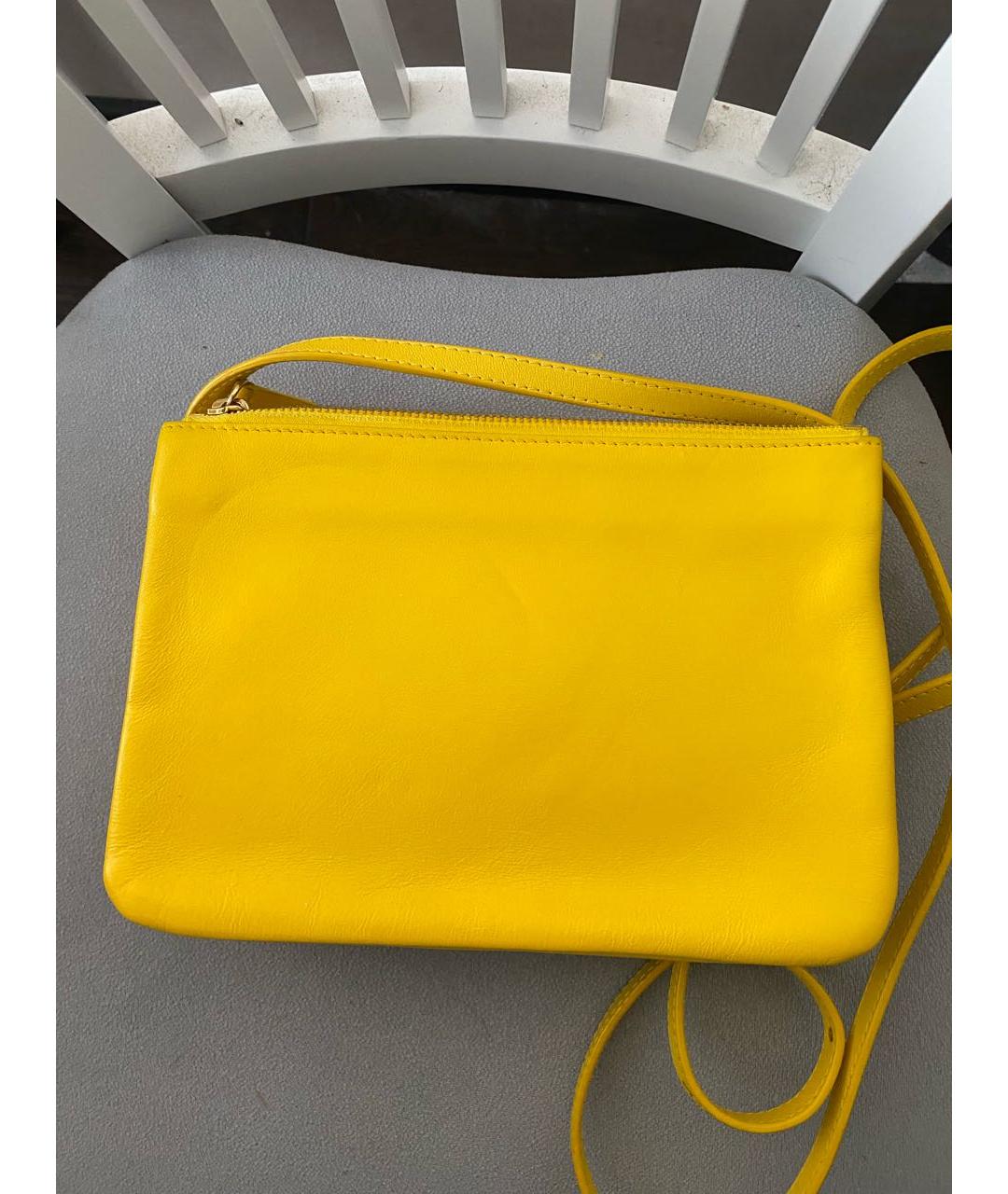 CELINE PRE-OWNED Желтая кожаная сумка через плечо, фото 6