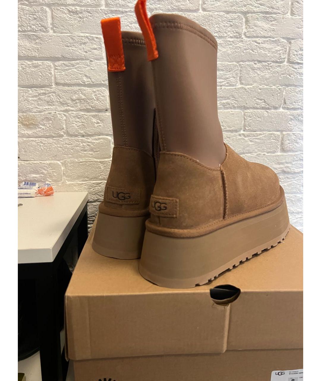 UGG AUSTRALIA Горчичные замшевые ботинки, фото 7