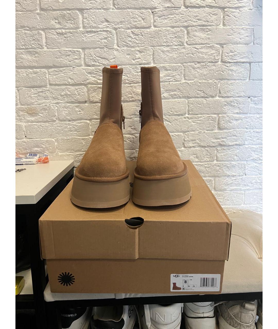 UGG AUSTRALIA Горчичные замшевые ботинки, фото 5