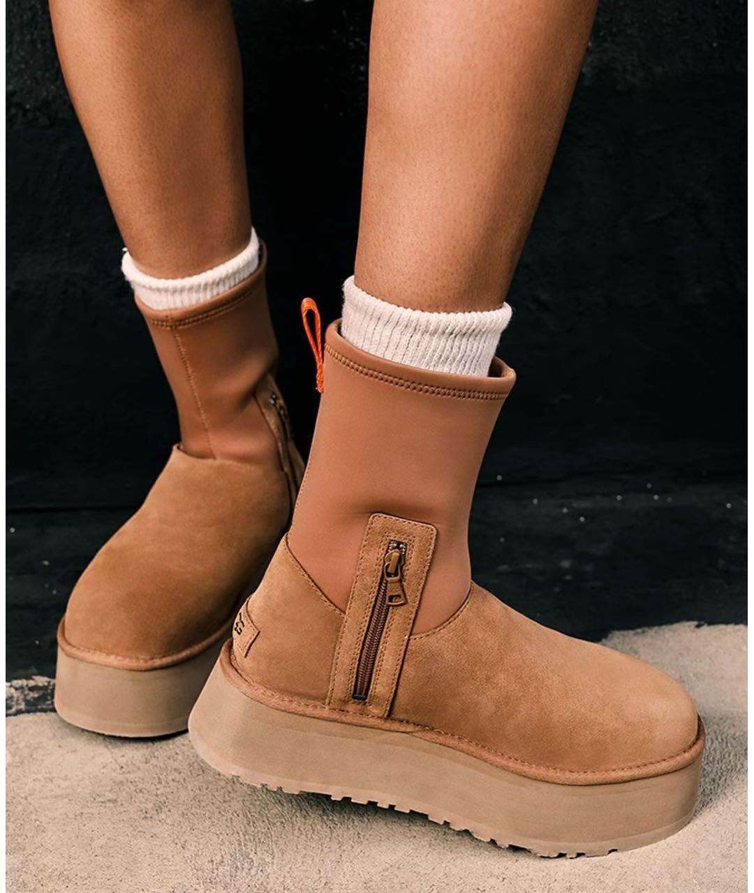 UGG AUSTRALIA Горчичные замшевые ботинки, фото 3