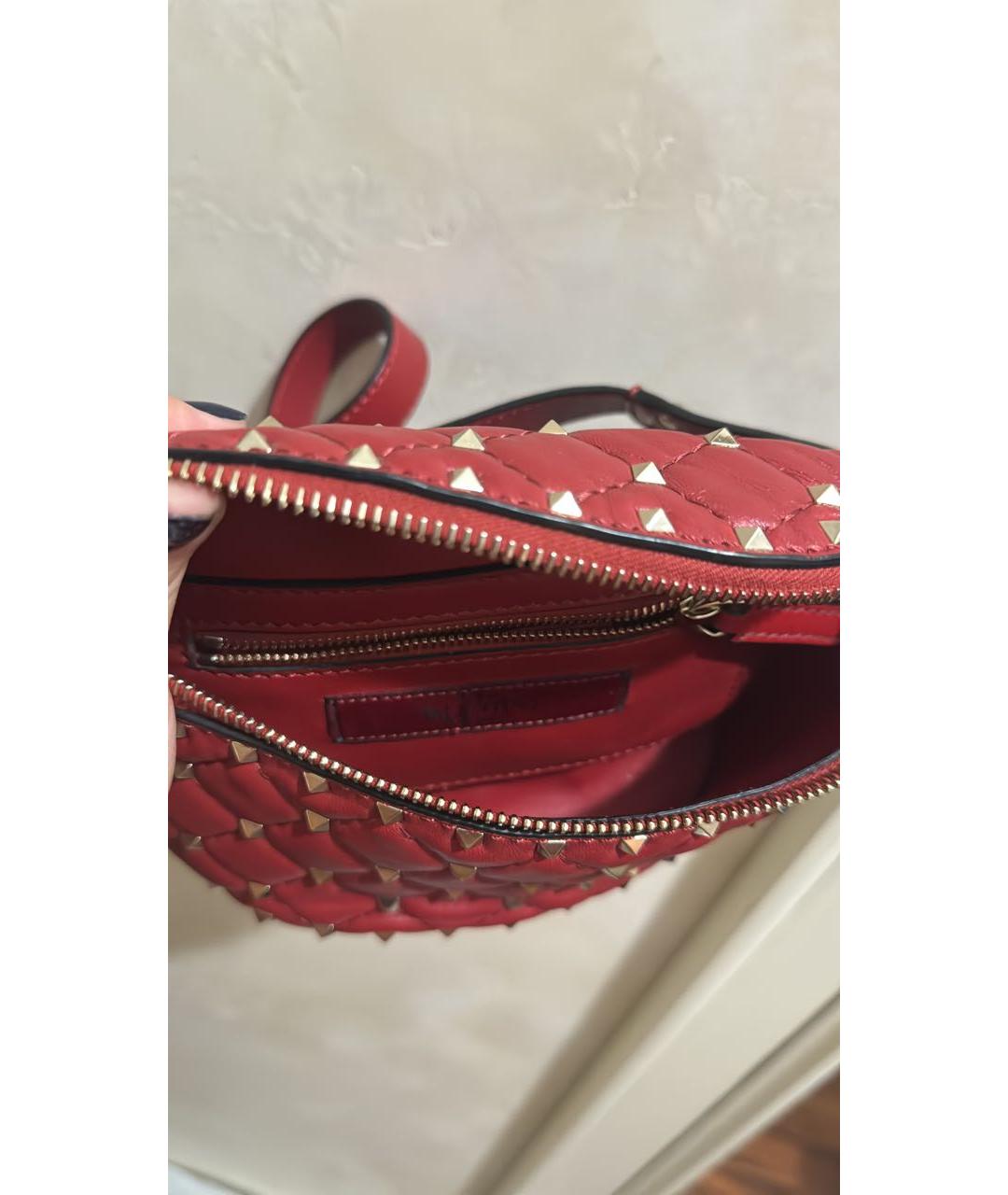 VALENTINO Бордовая кожаная поясная сумка, фото 4