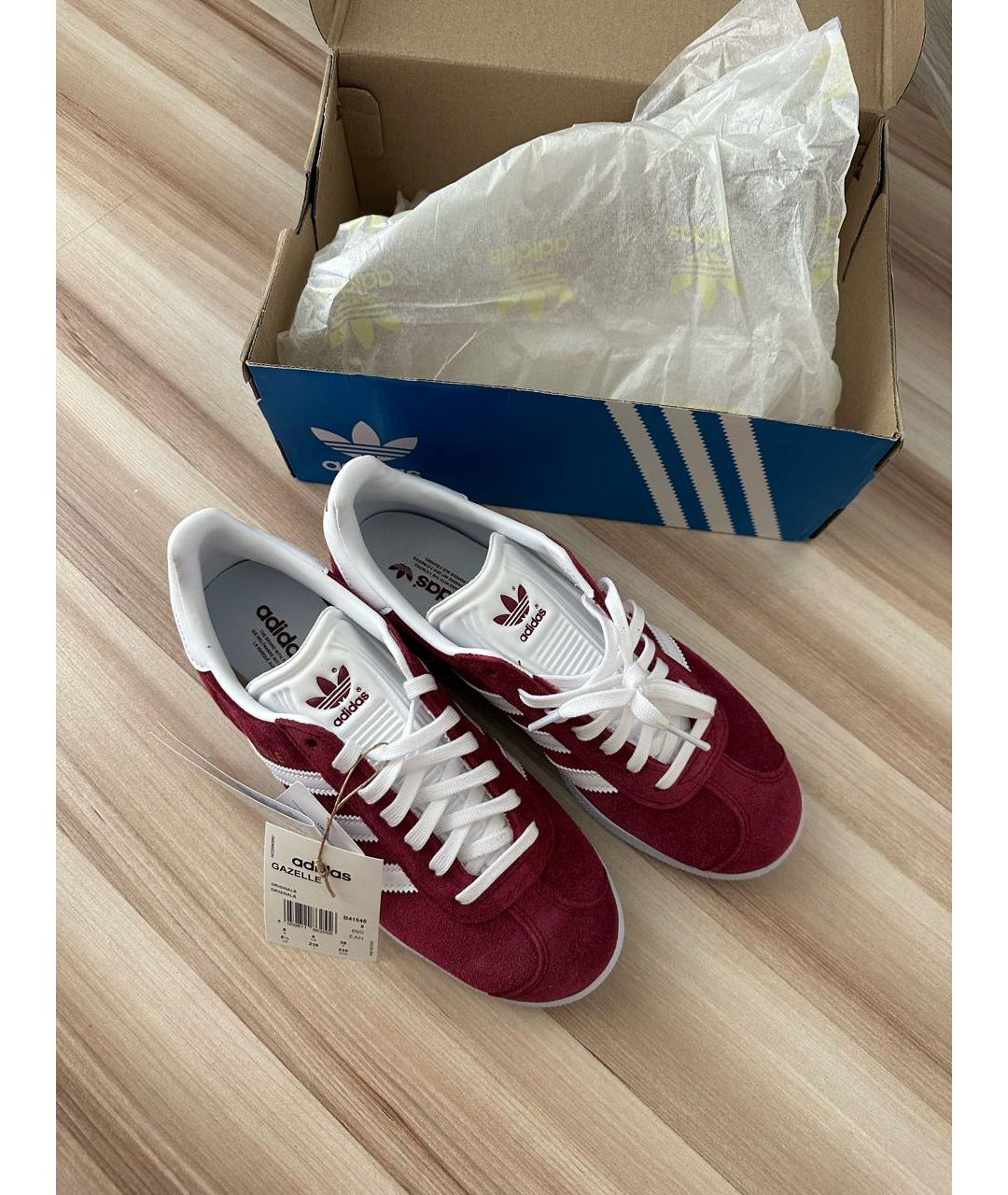 ADIDAS Бордовые замшевые кеды, фото 2